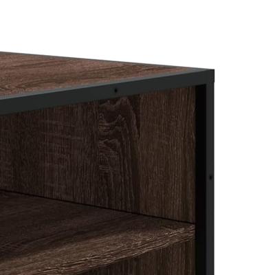 Schoenenkast 75x38x97,5 cm bewerkt hout en metaal bruin eiken