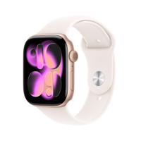 Apple Watch Series 11 GPS + Cellular - 46 mm - Roségouden aluminium kast - Lichtroze sportband - M/L - thumbnail