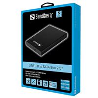 Sandberg USB 3.0 to SATA Box 2.5 2.5 HDD-/SSD-behuizing Zwart - thumbnail