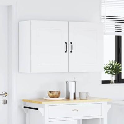 Keukenwandkasten 2 st Kalmar bewerkt hout wit Keukenwandkasten 2 st Kalmar bewerkt hout wit