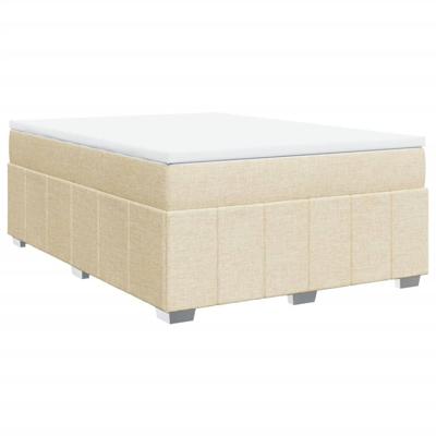 Boxspring met matras stof crèmekleurig 160x200 cm