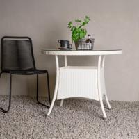 Nohr Ronde Bistrotafel 'Camron' Wicker, 90cm, kleur Wit - thumbnail