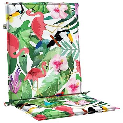 Stoelkussens 4 st lage rug stof meerkleurig Stoelkussens 4 st lage rug stof meerkleurig