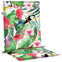 Stoelkussens 4 st lage rug stof meerkleurig - thumbnail