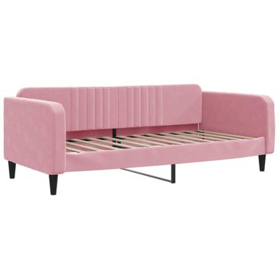 Slaapbank 100x200 cm fluweel roze