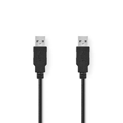 USB 2.0-Kabel | A Male - A Male | 2,0 m | Zwart [CCGB60000BK20]