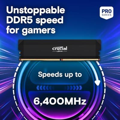 Crucial CP16G64C38U5B Werkgeheugenmodule voor PC 16 GB 1 x 16 GB Non-ECC 6400 MHz 288-pins DIMM CL38 40-40-84 CP16G64C38U5B