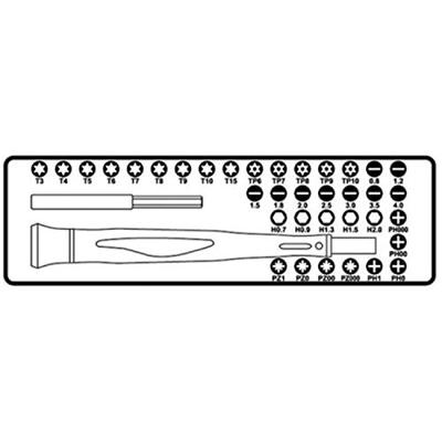 Beta 1256/C36-2 Microschroevendraaier met 36 verwisselbare 4-mm bits - 012560100 - thumbnail