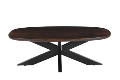 Livingfurn Deens ovale Salontafel 'Jesper' 120 x 75cm, kleur Donkerbruin