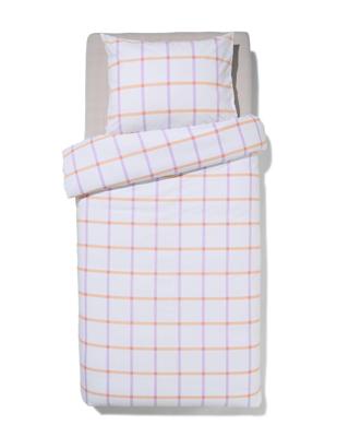 HEMA Dekbedovertrek 140x200/220cm zacht katoen ruiten lila (multi)