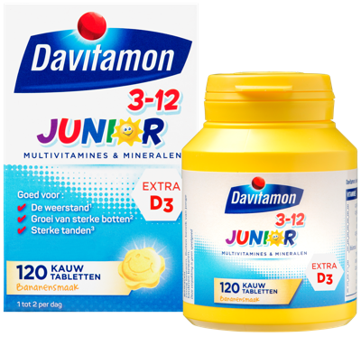 Davitamon Junior 3+ KauwVitamines Banaan 120st
