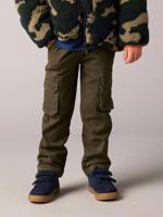 Gevoerde battlebroek voor jongens, eenvoudig aan te trekken kaki - thumbnail