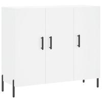 Dressoir 90x34x80 cm bewerkt hout wit - thumbnail