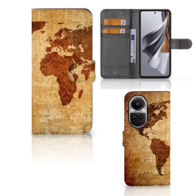 OPPO Reno10 | 10 Pro | Flip Cover | Wereldkaart OPPO Reno10 | 10 Pro | Flip Cover | Wereldkaart