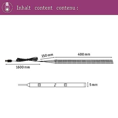 Paulmann 94208 Parasol Accu-zonneschermverlichting Set van 4 stuks LED LED vast ingebouwd 1.8 W Zwart