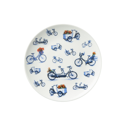 HEINEN - Delfts Blauw - Wandbord fietsen 20cm