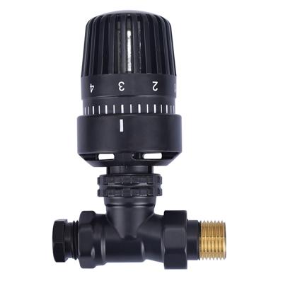 Thermostatisch Radiatorventiel Riko 1/2"x15 mm Recht Mat Zwart Riko Thermostatisch Radiatorventiel Riko 1/2"x15 mm Recht Mat Zwart Riko