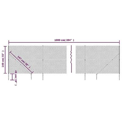 Gaashek met grondankers 1,4x10 m groen