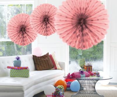 Baby roze Honeycomb Waaier - 45cm