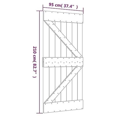 Schuifdeur met beslag 95x210 cm massief grenenhout