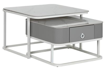 Hoofdtafel Home ESPRIT Wit 70 x 70 x 45 cm