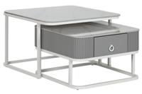 Hoofdtafel Home ESPRIT Wit 70 x 70 x 45 cm - thumbnail