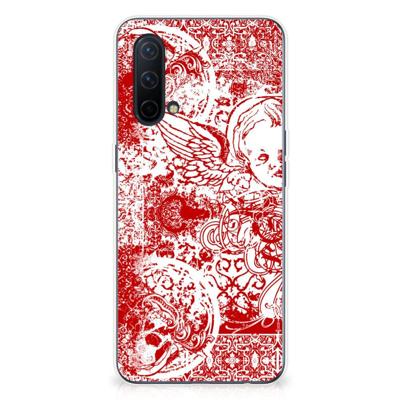 Silicone Back Case OnePlus Nord CE 5G Angel Skull Rood