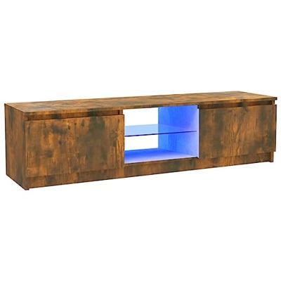 Tv-meubel met LED-verlichting 120x30x35,5 cm gerookt eikenkleur