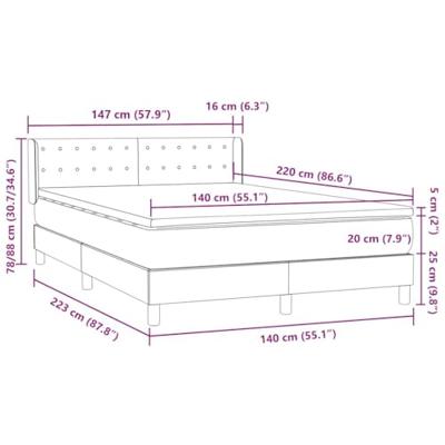 Boxspring met matras fluweel donkergrijs 140x220 cm