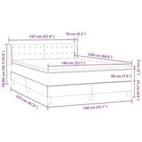 Boxspring met matras fluweel donkergrijs 140x220 cm - thumbnail