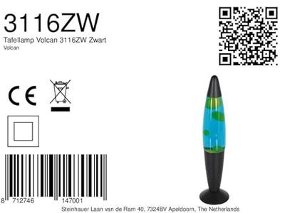 Steinhauer Zwarte lavalampVolcan kogel - 3116ZW