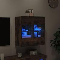 Tv-wandmeubel met LED-verlichting 58,5x30x60,5 cm gerookt eiken - thumbnail