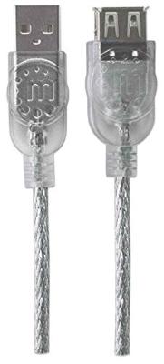 Manhattan USB-kabel USB 2.0 USB-A stekker, USB-A bus 4.50 m Zilver 340502 Manhattan USB-kabel USB 2.0 USB-A stekker, USB-A bus 4.50 m Zilver 340502