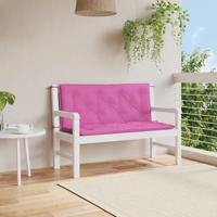 Tuinbankkussens 2 st 120x50x7 cm stof roze - thumbnail