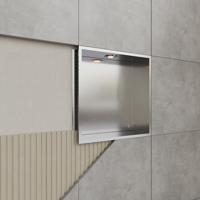 Inbouwnis BWS Alfie 30x30 cm Met LED Verlichting Geborsteld Staal - thumbnail