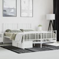 Bedframe met hoofd- en voeteneinde metaal wit 140x200 cm - thumbnail