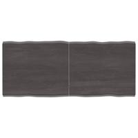 Tafelblad natuurlijke rand 140x60x(2-4)cm eikenhout donkerbruin - thumbnail