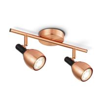 Moderne LED Opbouwspot Novi - Koper - 32/9.5/16cm - Dimbaar - plafonniere gemaakt van metaal - inclusief LED lichtbron - GU10 fitting - 5W - 390lm - 3000K - warm wit licht - thumbnail