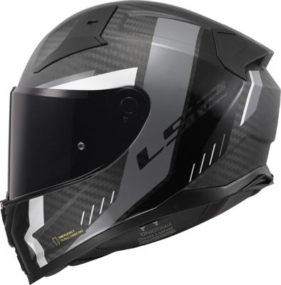 LS2 integraalhelm "ff811 vector ii carbon grid". helmet ff811 vector ii carb.grid xxl bl./grey