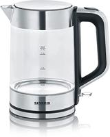 Severin WK3420 Glaswaterkoker 1.7L 2200W RVS/Zwart - thumbnail