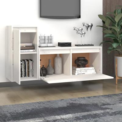 Tv-meubelen 2 st massief grenenhout wit