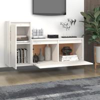 Tv-meubelen 2 st massief grenenhout wit - thumbnail