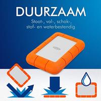 LaCie Rugged Mini 4 TB Externe harde schijf (2,5 inch) USB-A 3.2 Gen 1 Zilver, Oranje 9000633 - thumbnail