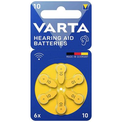 Batterij voor hoortoestel Varta Hearing Aid 10 PR70 6 Stuks Batterij voor hoortoestel Varta Hearing Aid 10 PR70 6 Stuks