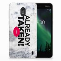 Nokia 2 | Siliconen hoesje | met naam Already Taken White - thumbnail