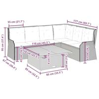 5-delige Loungeset met kussens poly rattan zwart - thumbnail