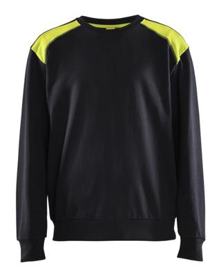 Blåkläder Sweatshirt bicolour 35801158 | Zwart/High-Vis Geel | Maat XL - 7330509810576