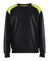 Blåkläder Sweatshirt bicolour 35801158 | Zwart/High-Vis Geel | Maat XL - 7330509810576 - thumbnail