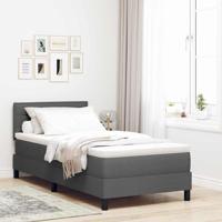 Boxspring bed met matras Donkergrijs 90 x 190 cm Stof - thumbnail