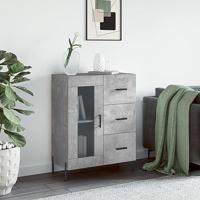 Dressoir 69,5x34x90 cm bewerkt hout betongrijs - thumbnail